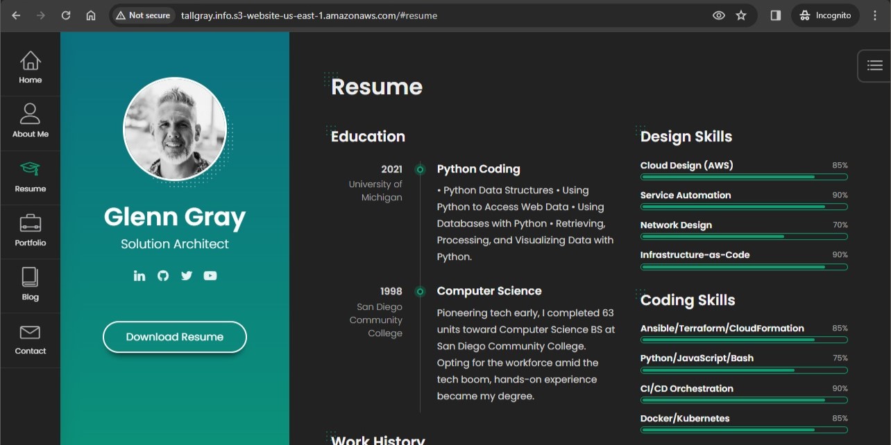 Phase1 – Deploy Static “RESUME” Website in S3 Using CloudFormation